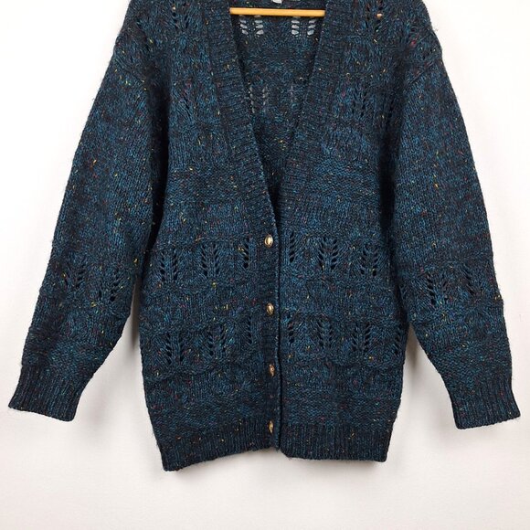 Vintage Mohair Tony Lambert Oversized Cardigan, Size L. Green Blue Color Specs - Picture 5 of 10